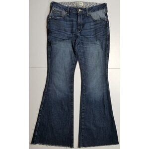 Ariat High Rise Flare Blue Denim Stretch Western Boho Cowgirl Jeans Women's 30S